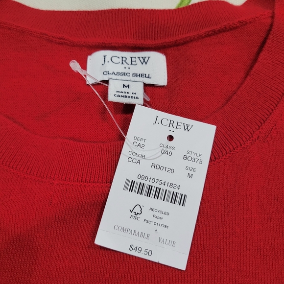 J Crew Factory Sweater Shell BO375 NWT Size M Red - Picture 8 of 8